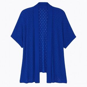 New Jones New York Open Front Cardigan Dolman Sleeve Sweater Royal Blue Small